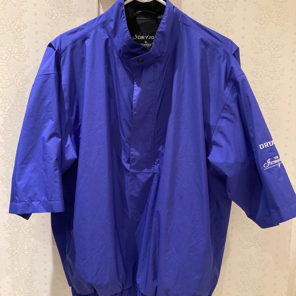 DryJoy short sleeve windbreaker pull over M cobalt